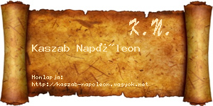 Kaszab Napóleon névjegykártya
